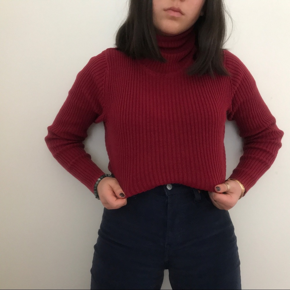 Vintage Red Turtleneck Sweater